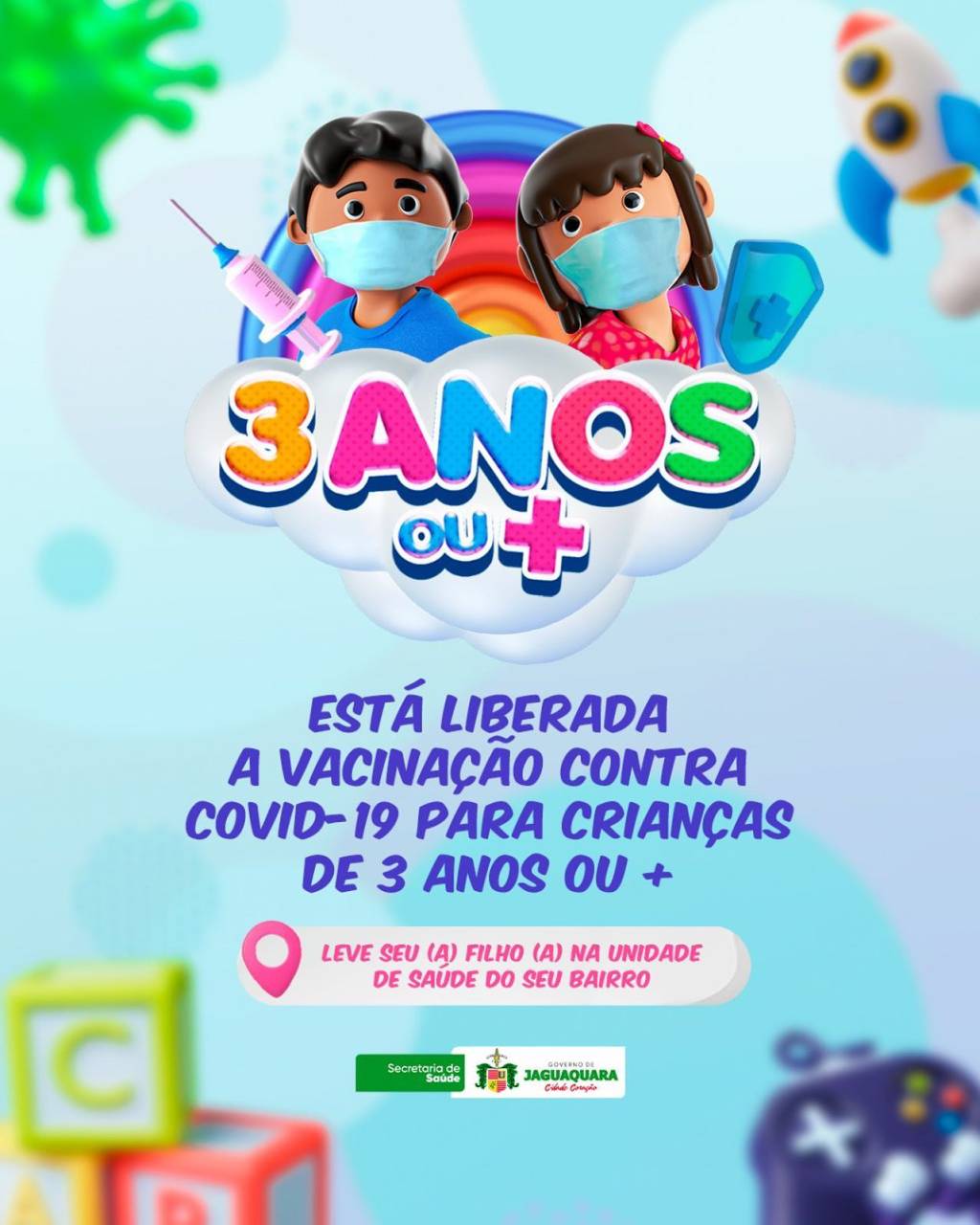 Vacinação para Crianças de 03 ou +